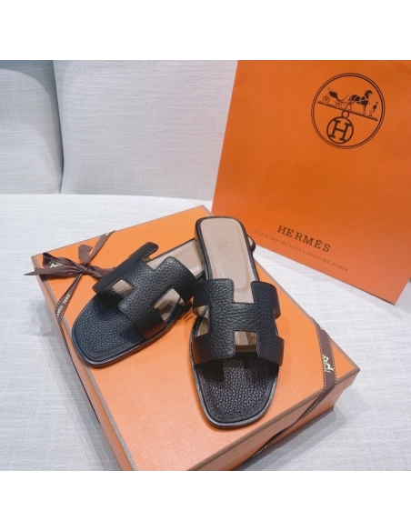 Hermes flat slides summer shoes_8