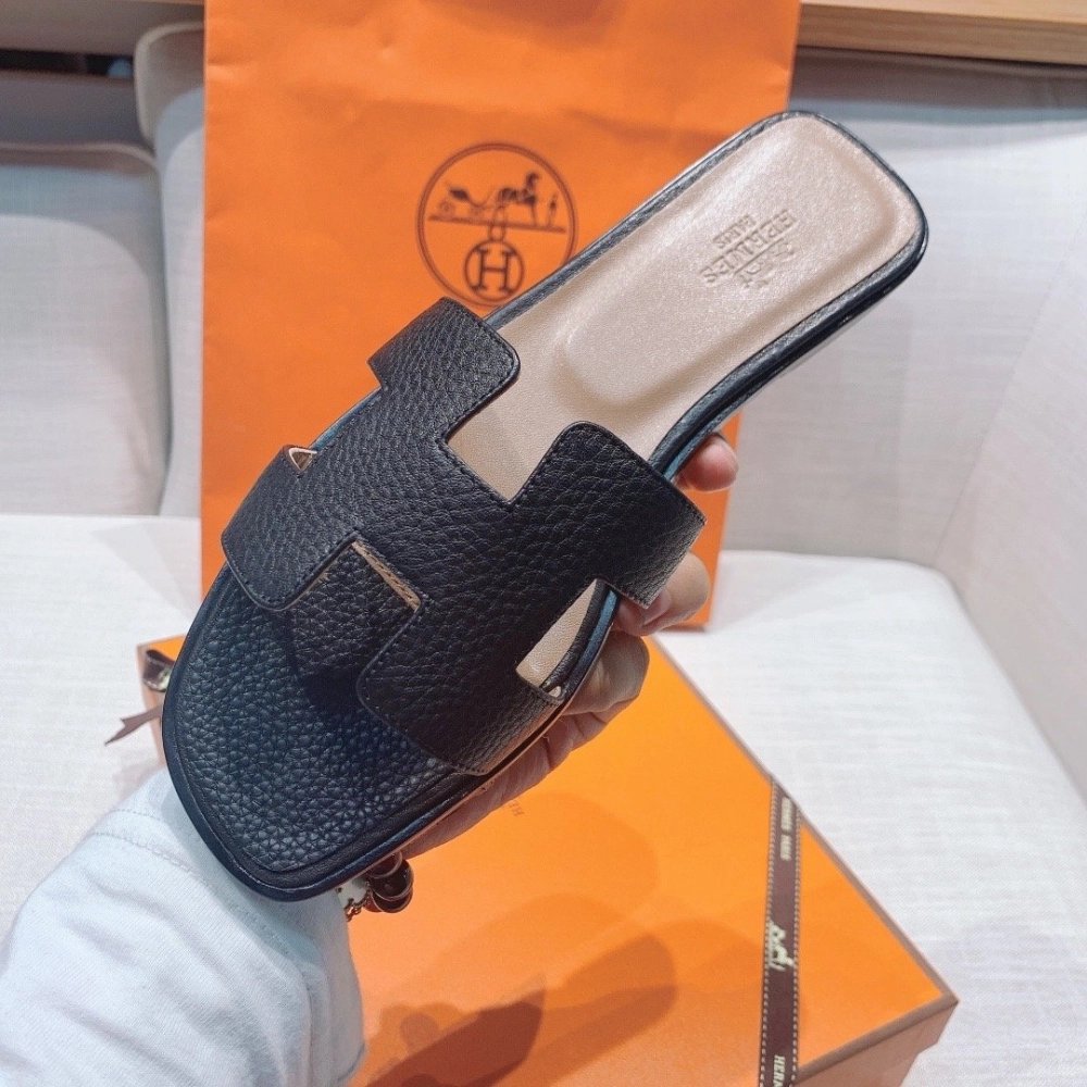 Hermes flat slides summer shoes_8