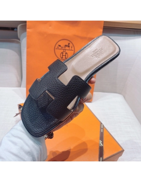 Hermes flat slides summer shoes_8