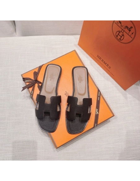 Hermes flat slides summer shoes_8