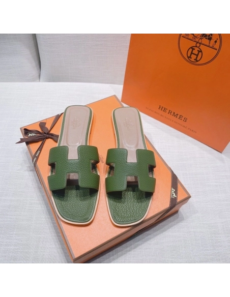 Hermes flat slides summer shoes_8