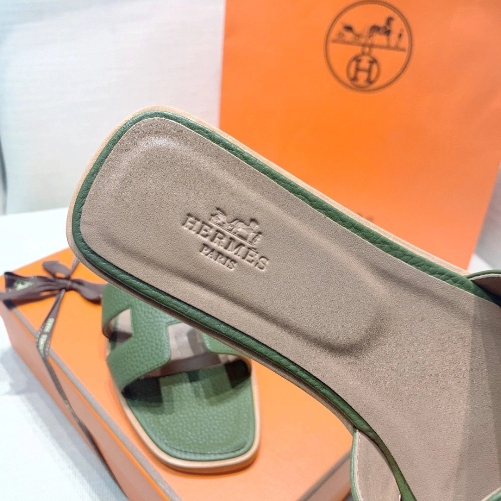 Hermes flat slides summer shoes_8