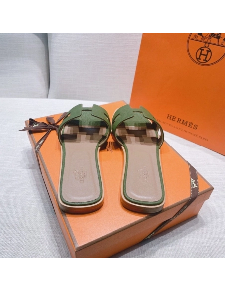 Hermes flat slides summer shoes_8