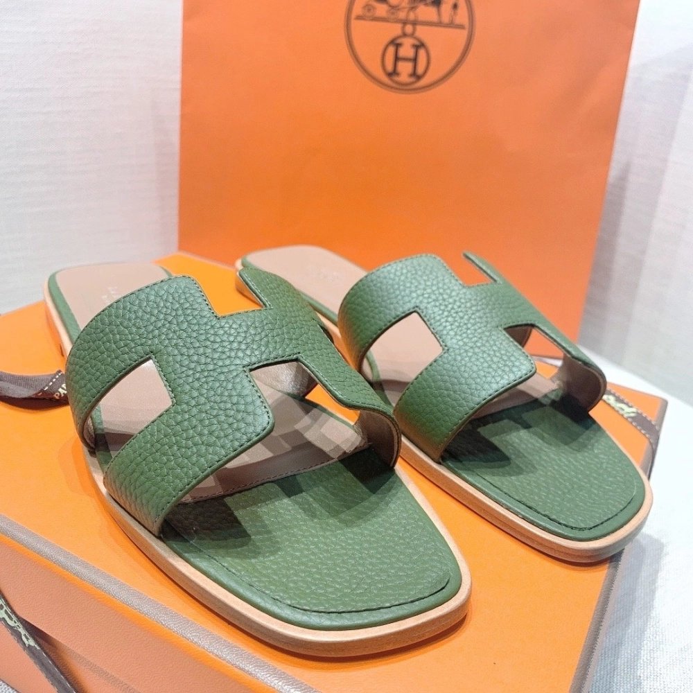 Hermes flat slides summer shoes_8