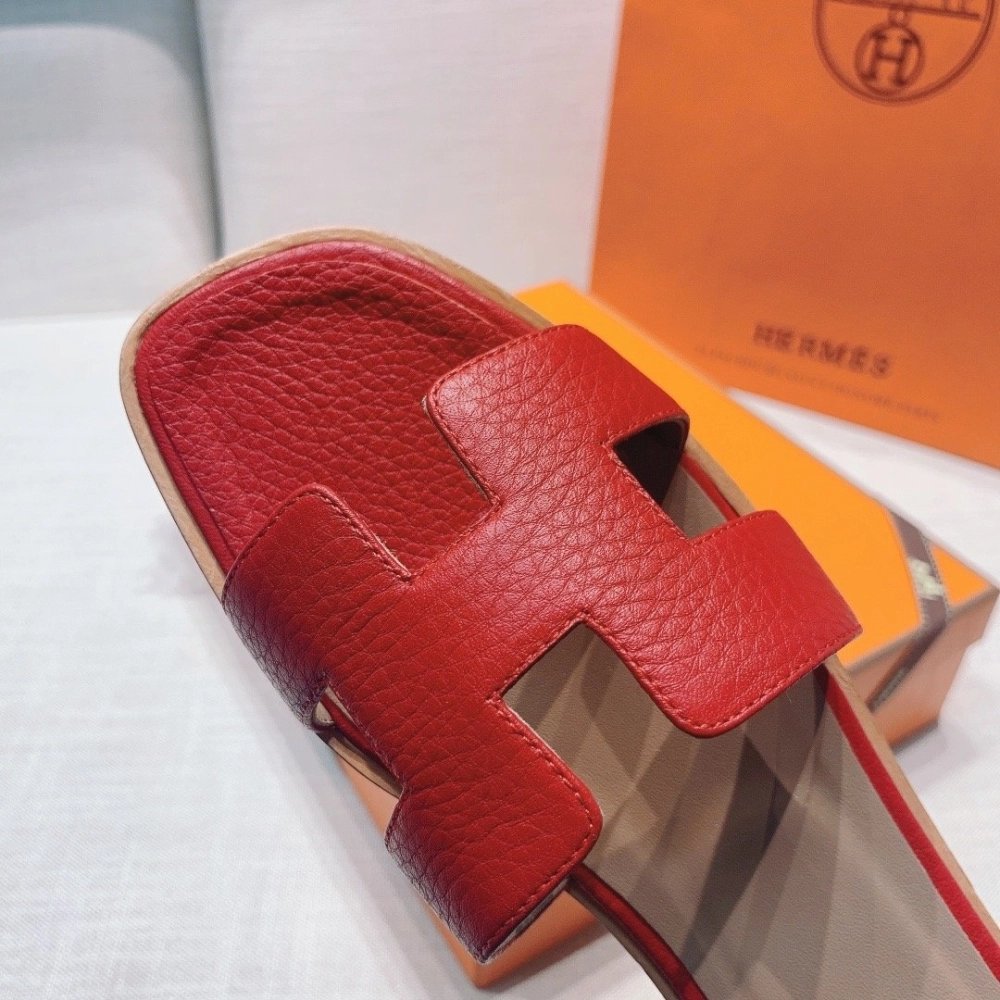 Hermes flat slides summer shoes_8