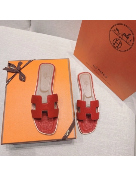 Hermes flat slides summer shoes_8