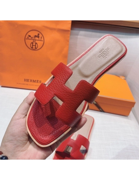 Hermes flat slides summer shoes_8