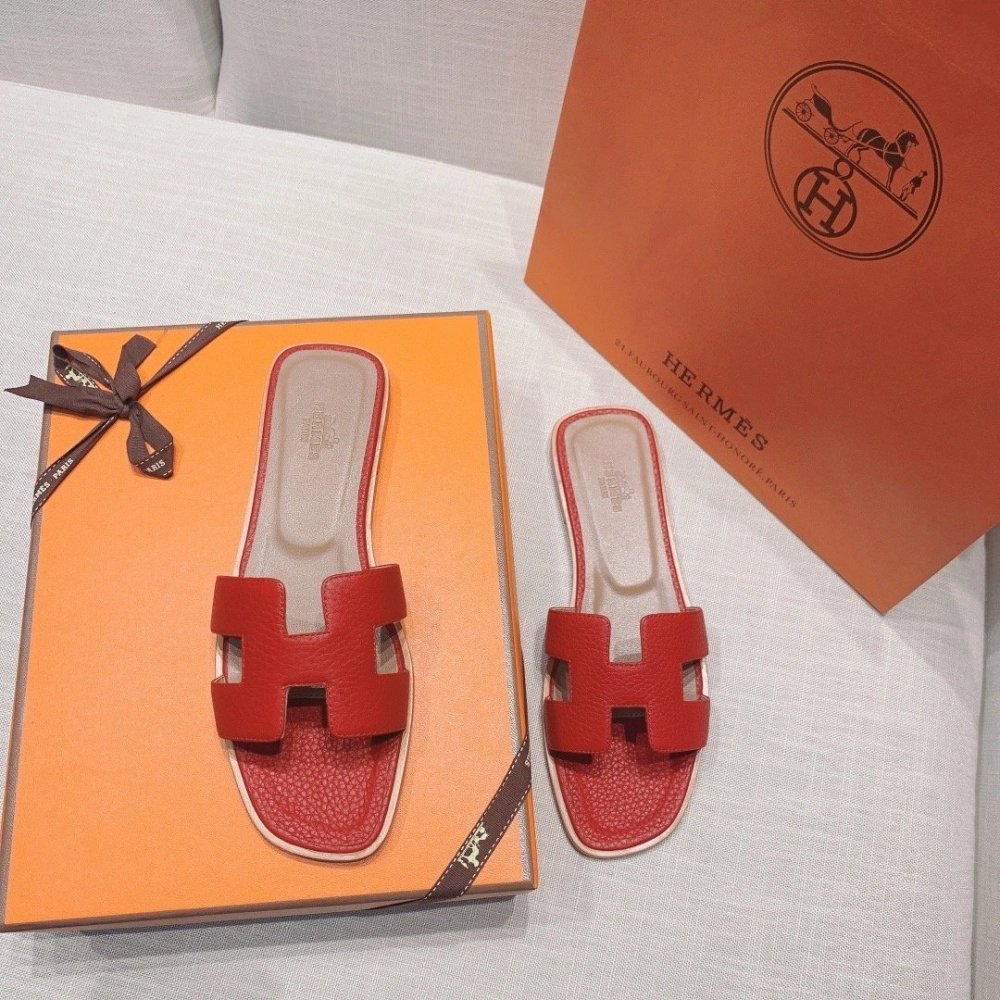 Hermes flat slides summer shoes_8
