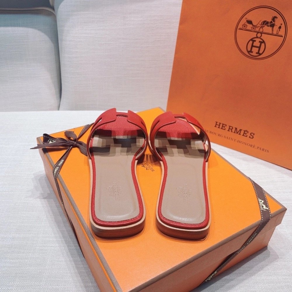 Hermes flat slides summer shoes_8