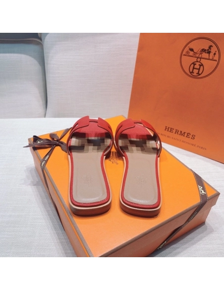 Hermes flat slides summer shoes_8