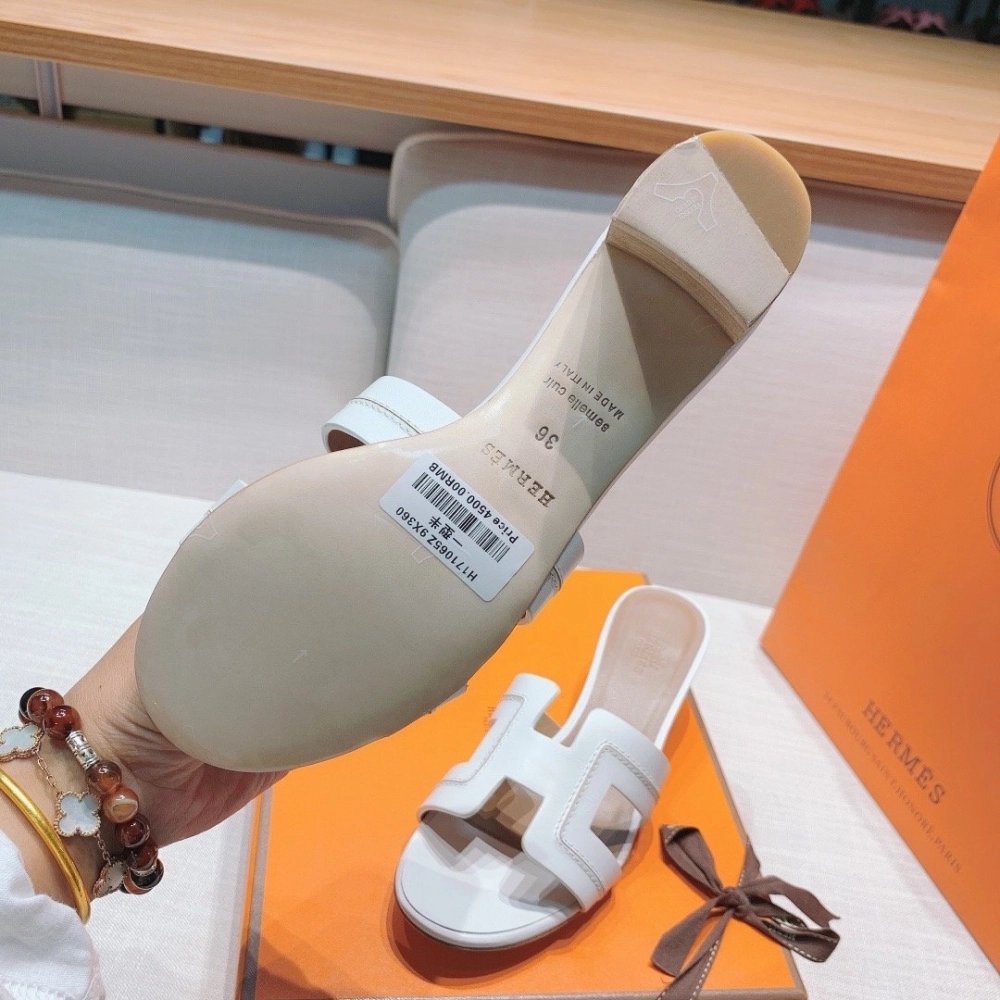 Hermes mid-heel slides