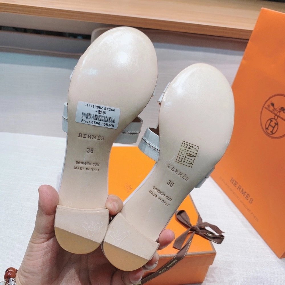 Hermes mid-heel slides