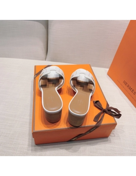 Hermes mid-heel slides