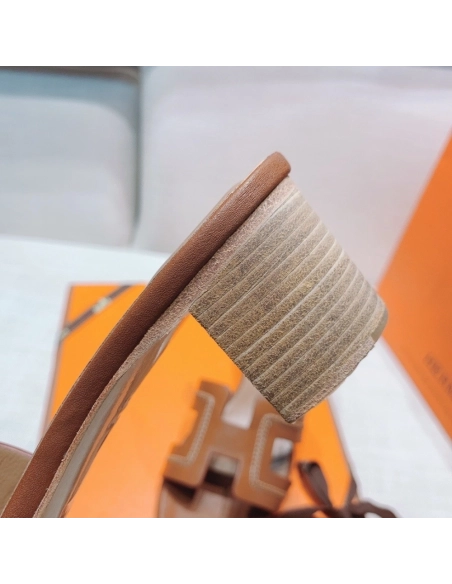 Hermes mid-heel slides