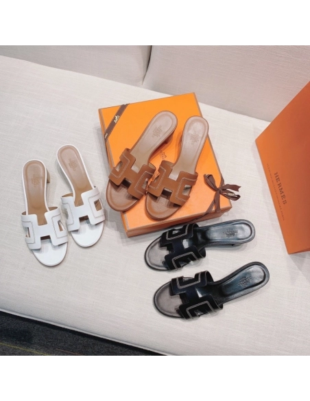 Hermes mid-heel slides