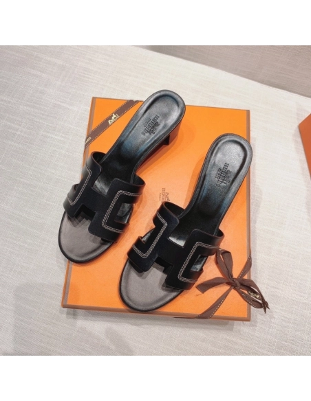 Hermes mid-heel slides