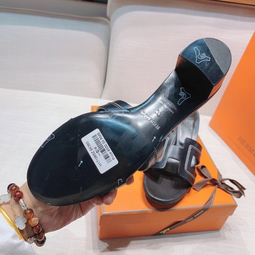 Hermes mid-heel slides