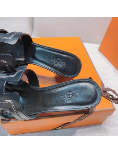 Hermes mid-heel slides