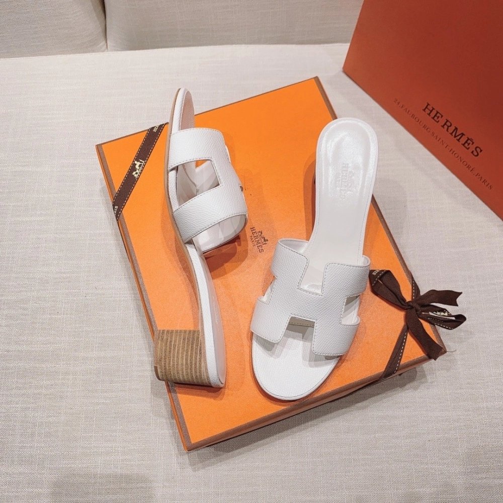 Hermes mid-heel slides summer shoes_10