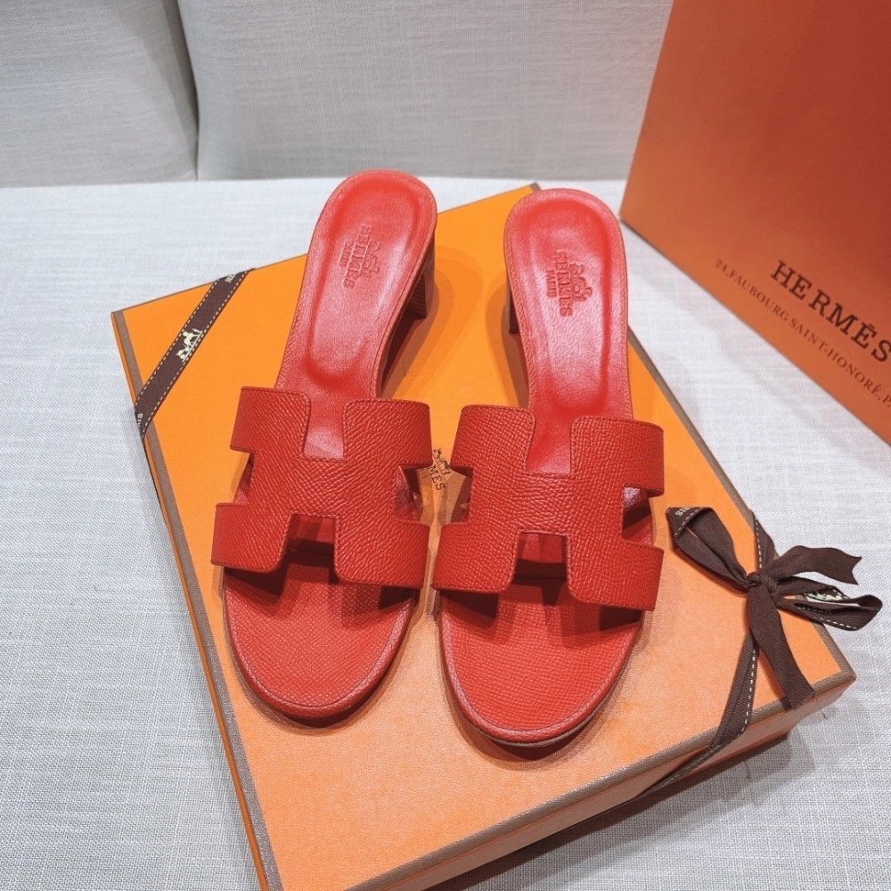 Hermes mid-heel slides summer shoes_11