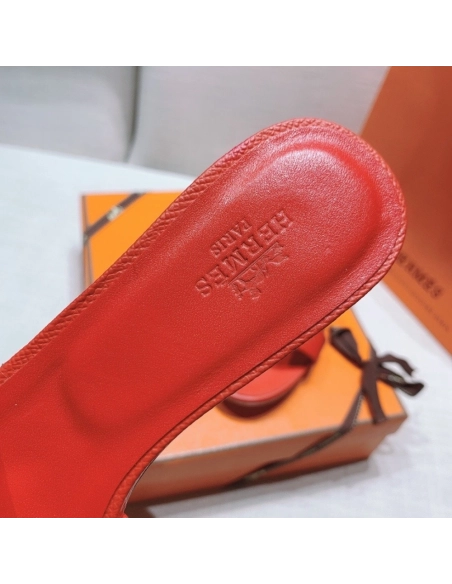 Hermes mid-heel slides summer shoes_11