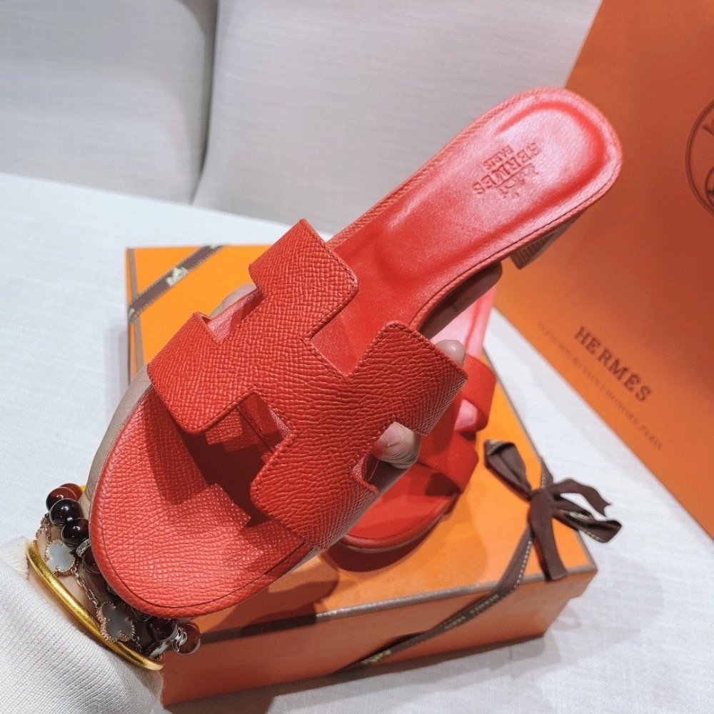 Hermes mid-heel slides summer shoes_11