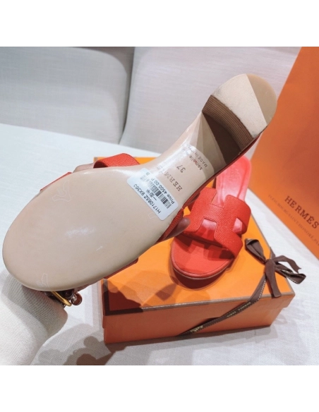 Hermes mid-heel slides summer shoes_11