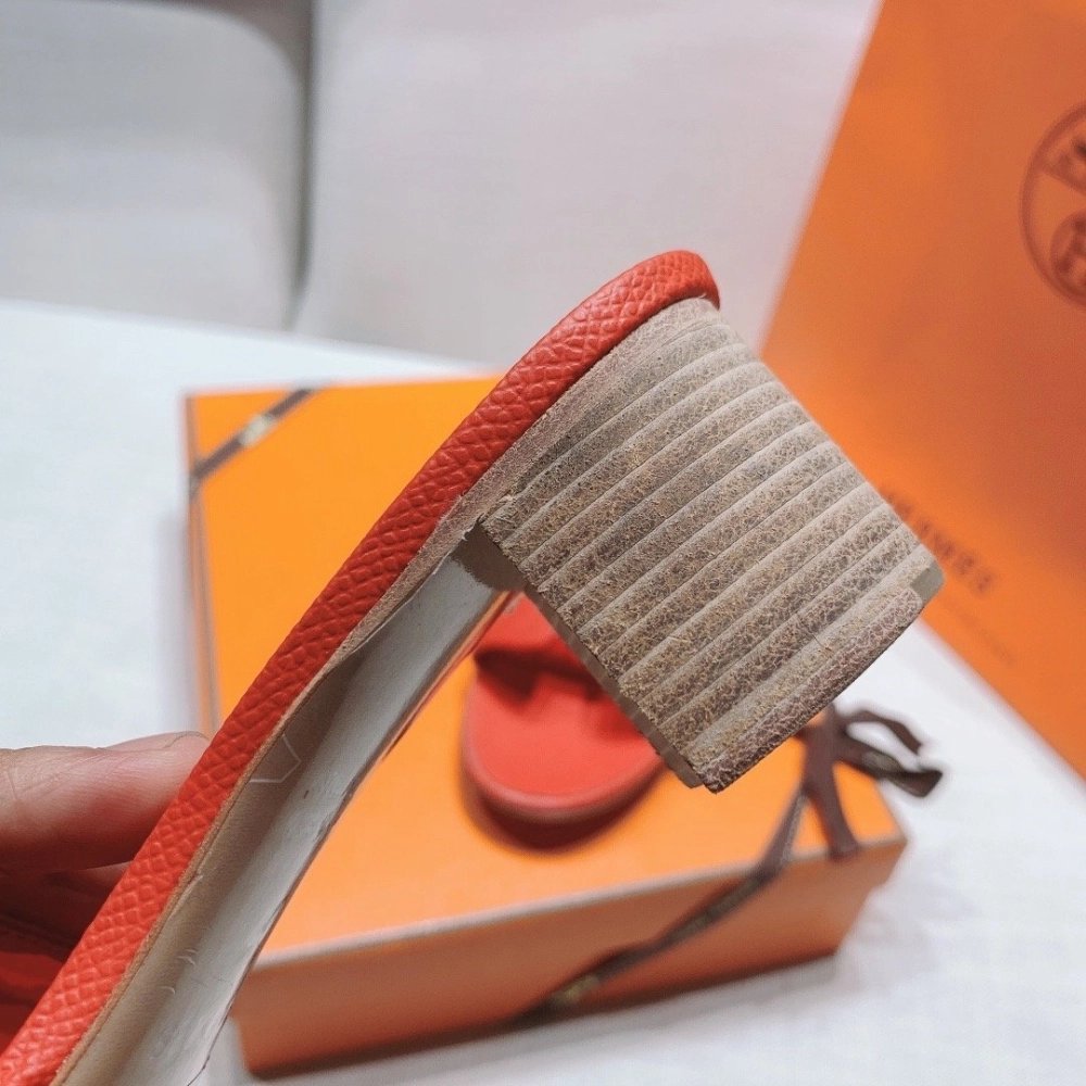 Hermes mid-heel slides summer shoes_11