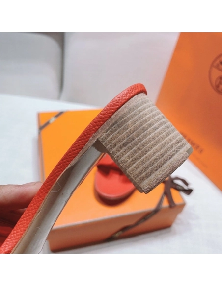 Hermes mid-heel slides summer shoes_11
