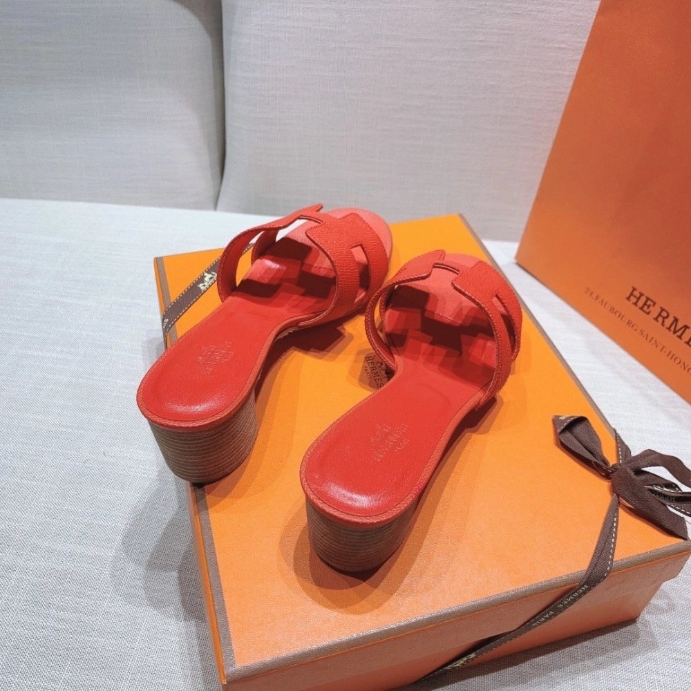 Hermes mid-heel slides summer shoes_11