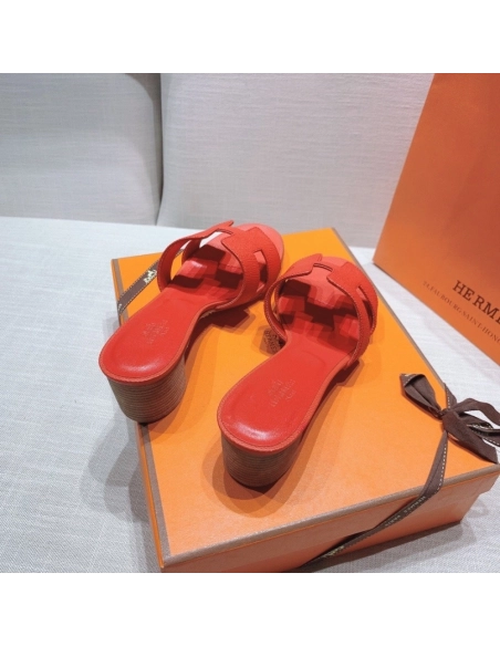 Hermes mid-heel slides summer shoes_11