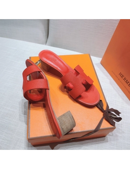 Hermes mid-heel slides summer shoes_11