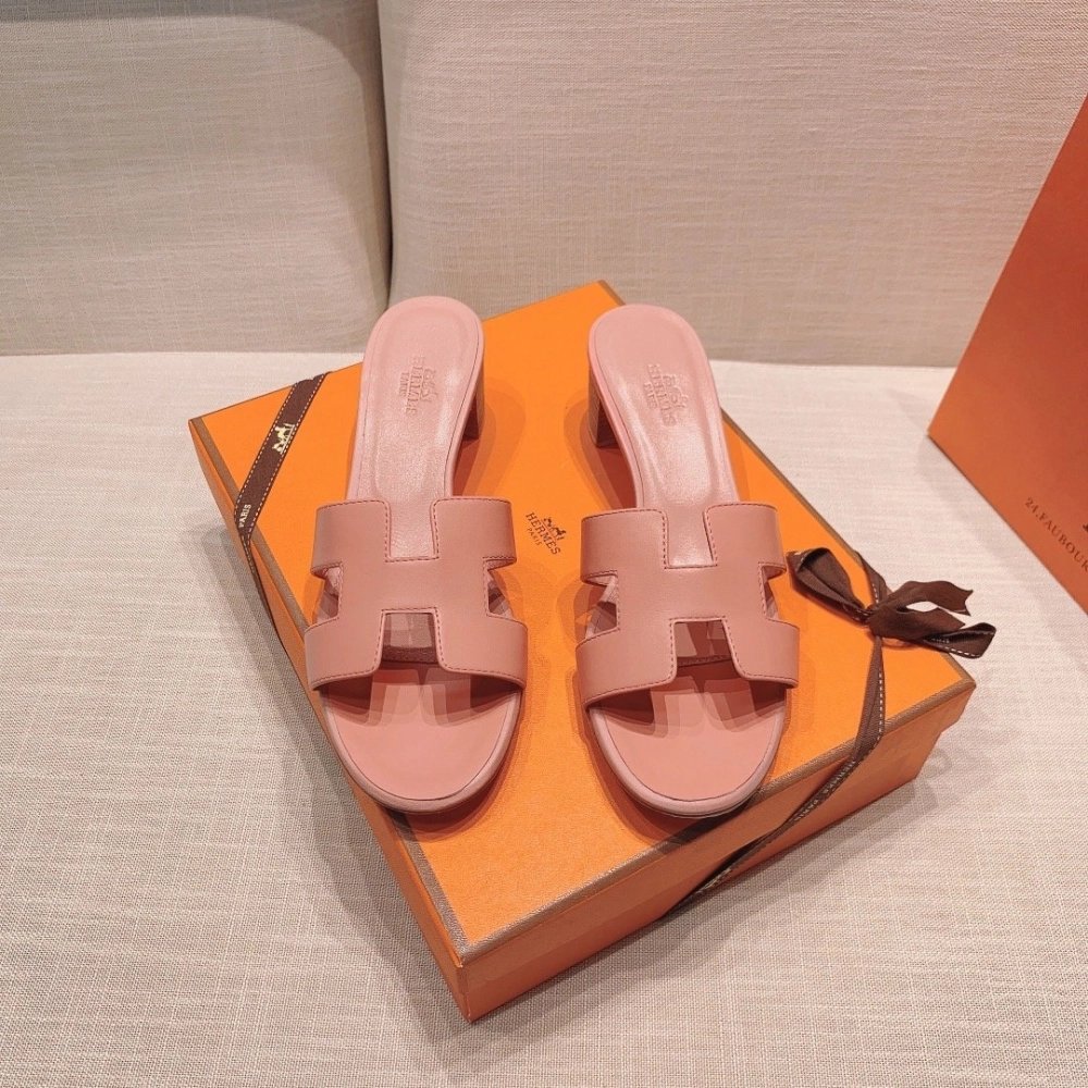 Hermes mid-heel slides summer shoes_15