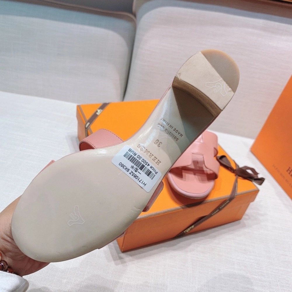 Hermes mid-heel slides summer shoes_15