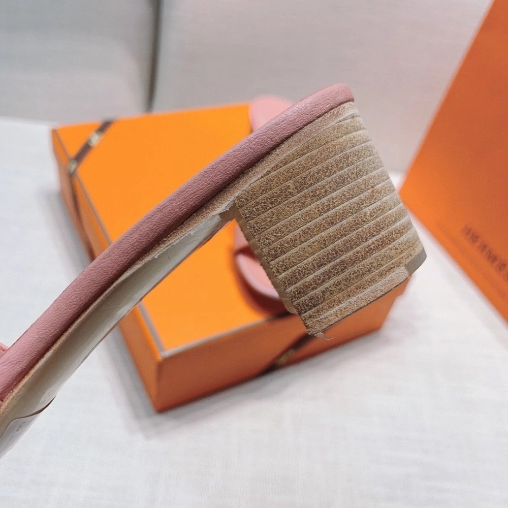 Hermes mid-heel slides summer shoes_15