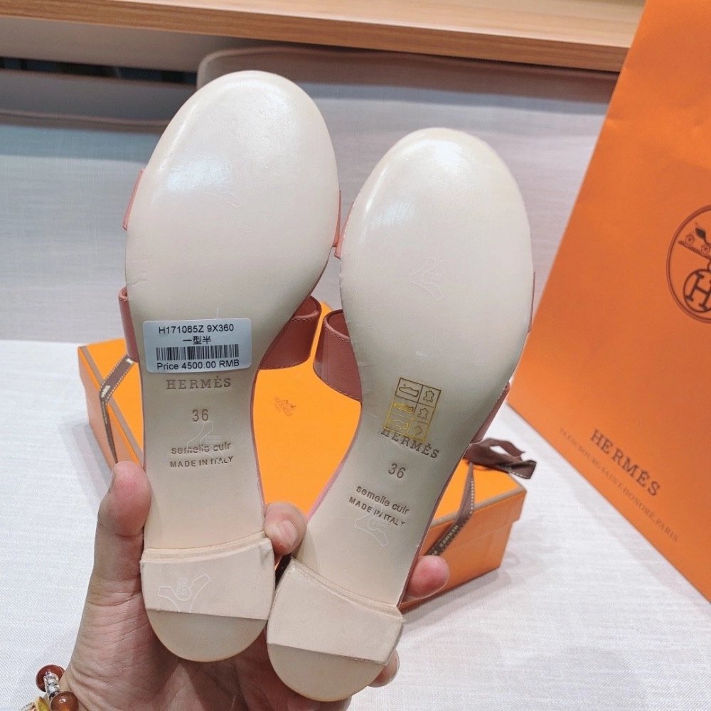 Hermes mid-heel slides summer shoes_15
