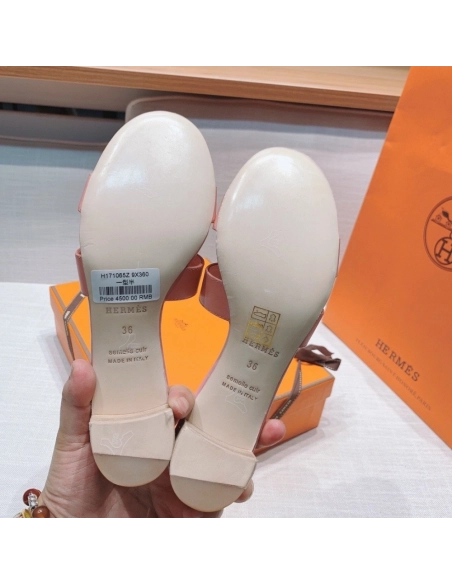 Hermes mid-heel slides summer shoes_15