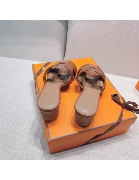 Hermes mid-heel slides summer shoes_16