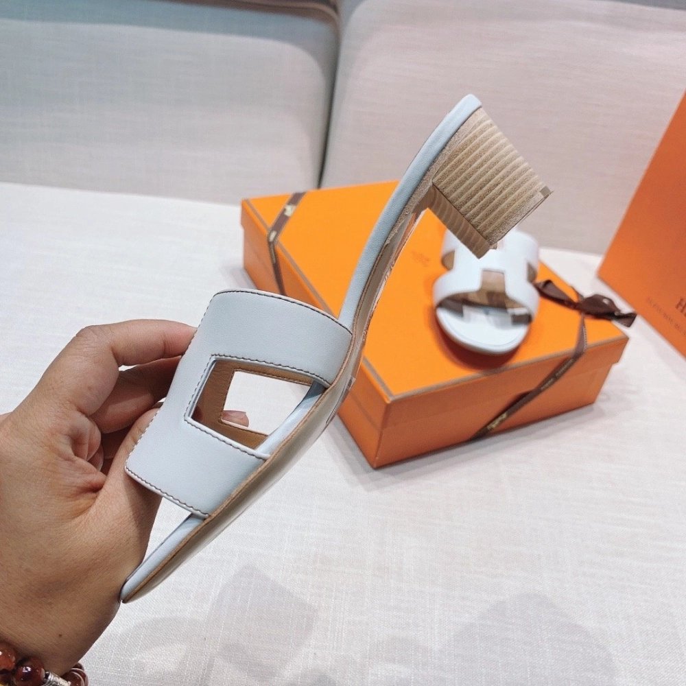 Hermes mid-heel slides summer shoes_17