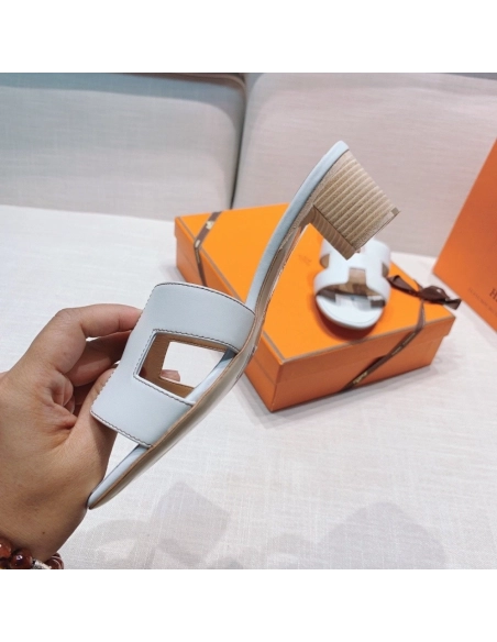 Hermes mid-heel slides summer shoes_17