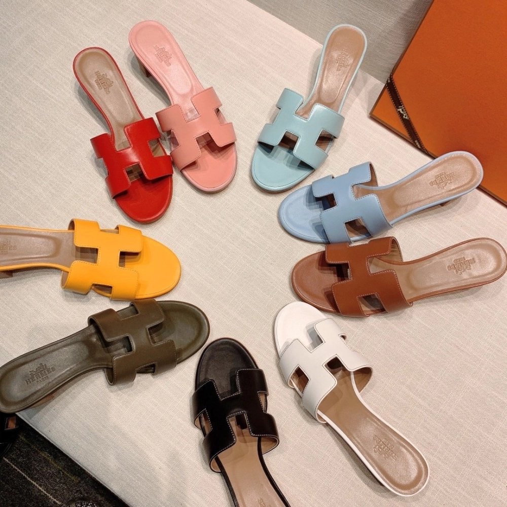 Hermes mid-heel slides summer shoes_17