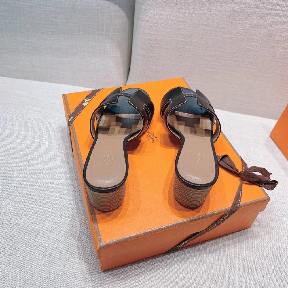 Hermes mid-heel slides summer shoes_18