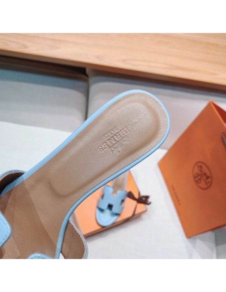 Hermes mid-heel slides summer shoes_19