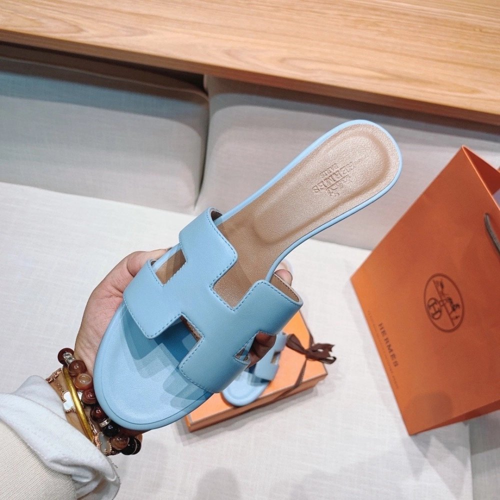 Hermes mid-heel slides summer shoes_19