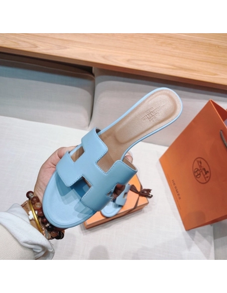 Hermes mid-heel slides summer shoes_19