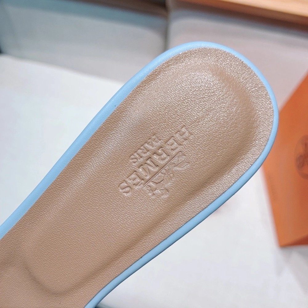 Hermes mid-heel slides summer shoes_19