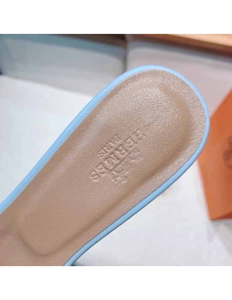 Hermes mid-heel slides summer shoes_19