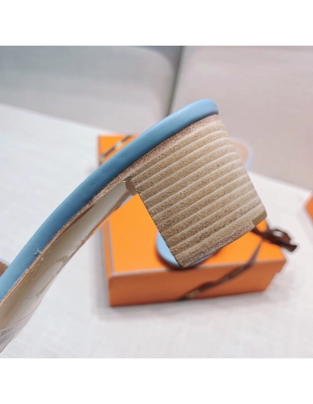 Hermes mid-heel slides summer shoes_19