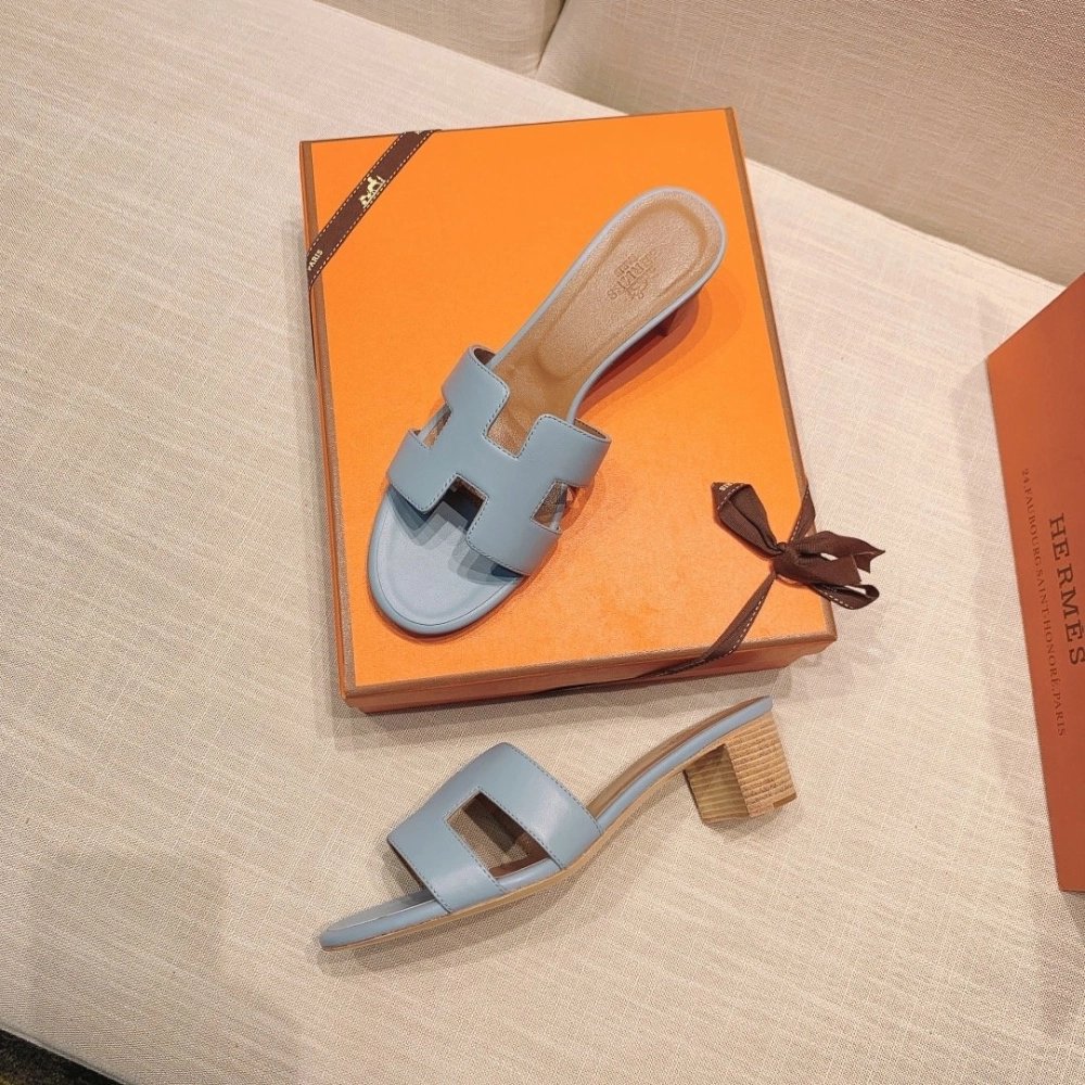 Hermes mid-heel slides summer shoes_19