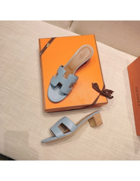 Hermes mid-heel slides summer shoes_19